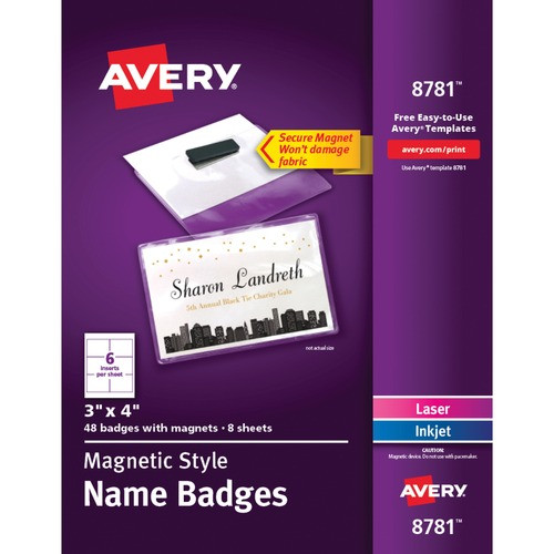 AVERY 8781 MAGN NAME BDGE, 48 CT