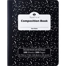 SPARCO PRODUCTS 00333 SPARCO  COMPOSITION NOTEBOOK, 7-3/10"WX9