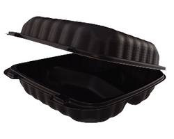 PACTIV YCNB08030000 CONT HNG 3COMP 8X8" EARTHCHOICE MFPP BLK