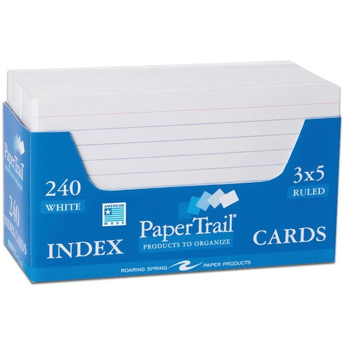 ROARING SPRING PAPER PRODUCTS 28031 INDEX CARDS,WHT,3X5,TRAY