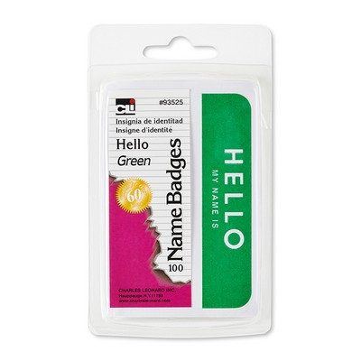 CHARLES LEONARD, INC 93525 BADGE,NAME,ADH,HELLO,GRN