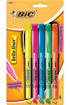 BIC CORPORATION BLP51ASST BIC BRIGHT LINER HIGHLIGHTERS 5PKASSORTE