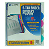 C-LINE PRODUCTS 05750 INDEX,DVDRS,POLY,PKT,5TAB