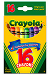 CRAYOLA 3016 CRAYOLA CRAYONS 16 COLOR PEGGABLE