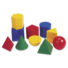 LEARNING RESOURCES 0922 LARGE GEOMETRIC SHAPES 10/PK 3D