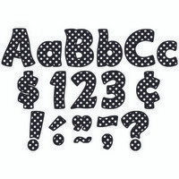 TEACHER CREATED RESOURCES 5346 BLACK POLKA DOTS FUNTASTIC FONT 4INLETTE