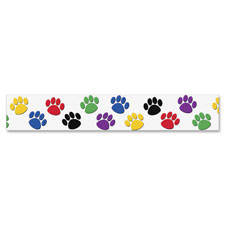 TEACHER CREATED RESOURCES 4641 COLORFUL PAW PRINTS BORDER TRIM