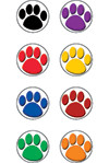 TEACHER CREATED RESOURCES 4819 COLORFUL PAW PRINTS MINI STICKERS