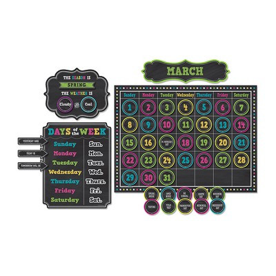 TEACHER CREATED RESOURCES 5615 CHALKBOARD BRIGHTS CALENDAR BB SET