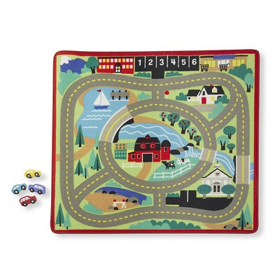 MELISSA & DOUG 9400 ROUND THE TOWN ROAD RUG & CAR SET