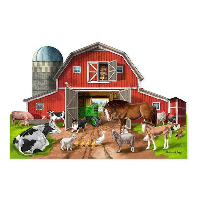 MELISSA & DOUG 2923 BUSY BARN SHAPED FLOOR PUZZLE 32 PC