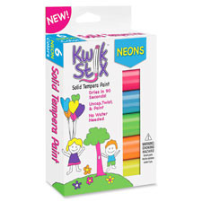 THE PENCIL GRIP 610 KWIK STIX SOLID PAINT NEON COLORS 6CT