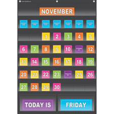 TEACHER CREATED RESOURCES 20748 BLACK CALENDAR POCKET CHART