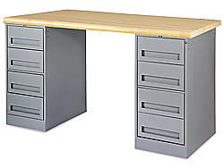 USC H-2172-MAPLE 4 DRAWER/4 DRAWER PEDESTAL WORKBENCH - 7