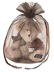 USC S-13169CHOC ORGANZA FABRIC BAGS - 10 X 12", CHOCOLAT