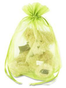 USC S-13169LIME ORGANZA FABRIC BAGS - 10 X 12", LIME