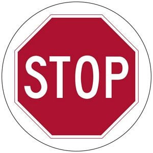 USC S-19293 WAREHOUSE FLOOR SIGN - "STOP", 17" DIAME