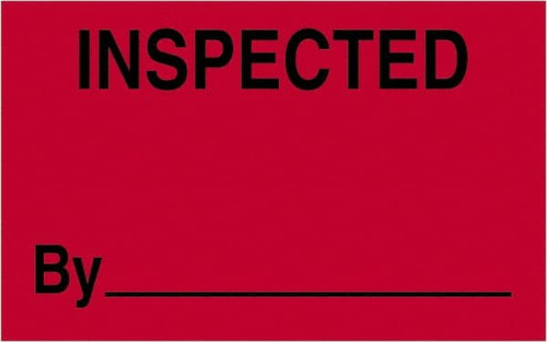 TAPE LOGIC DL1182 1 1/4" X 2" - "INSPECTED" (FLUORESCENT R