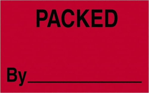 TAPE LOGIC DL1178 1 1/4" X 2" - "PACKED BY" (FLUORESCENT R