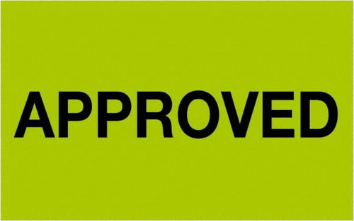 TAPE LOGIC DL1153 1 1/4" X 2" - "APPROVED" (FLUORESCENT GR