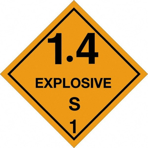 TAPE LOGIC DL5091 4" X 4" - "1.4 - EXPLOSIVE - S 1" LABELS