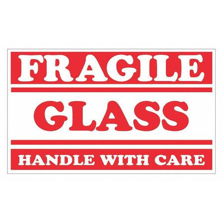 TAPE LOGIC SCL547 3" X 5" - "FRAGILE - GLASS - HANDLE WITH