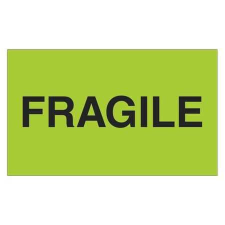 TAPE LOGIC DL2421 3" X 5" - "FRAGILE" (FLUORESCENT GREEN) 