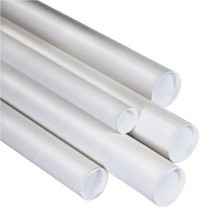 BOX PARTNERS P1506W MAILING TUBES, 1 1/2" X 6", WHITE