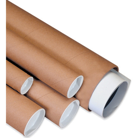 BOX PARTNERS P1526K MAILING TUBES, KRAFT, WITH CAPS