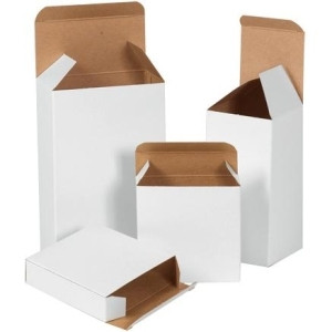 BOX PARTNERS RTS21W FOLDING CARTONS, 3" X 3" X 4", WHITE