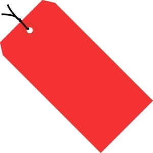 BOX PARTNERS G11062E SHIPPING TAGS, 5 1/4" X 2 5/8", RED