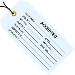 BOX PARTNERS G20012 INSPECTION TAGS, 4 3/4" X 2 3/8", BLUE