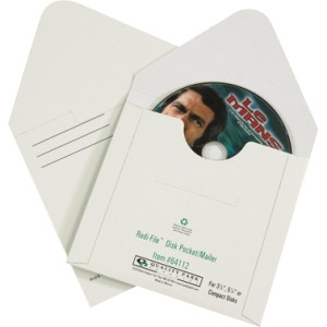 BOX PARTNERS MM1145 CD MAILERS, 5 1/8" X 5", WHITE, 100/CASE