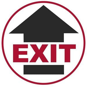 USC S-20846 WAREHOUSE FLOOR SIGN - "EXIT", 17" DIAME