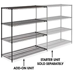 USC H-1751-63A BLACK WIRE SHELVING ADD-ON UNIT - 60 X 2