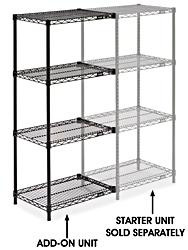 USC H-2423-54A BLACK WIRE SHELVING ADD-ON UNIT - 24 X 1