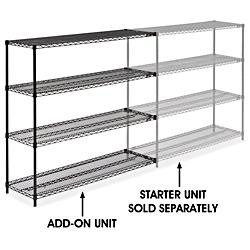 USC H-2424-54A BLACK WIRE SHELVING ADD-ON UNIT - 60 X 1