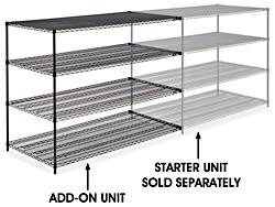 USC H-2428-54A BLACK WIRE SHELVING ADD-ON UNIT - 72 X 3
