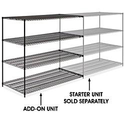 USC H-2428-63A BLACK WIRE SHELVING ADD-ON UNIT - 72 X 3