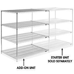 USC H-2949-54A CHROME WIRE SHELVING ADD-ON UNIT - 48 X 