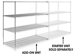 USC H-2951-72A CHROME WIRE SHELVING ADD-ON UNIT - 72 X 