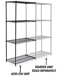 USC H-2132-86A BLACK WIRE SHELVING ADD-ON UNIT - 36 X 2