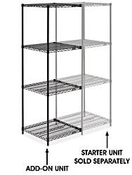 USC H-2426-72A BLACK WIRE SHELVING ADD-ON UNIT - 24 X 2
