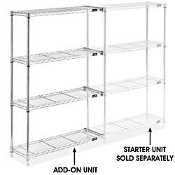 USC H-2936-54A CHROME WIRE SHELVING ADD-ON UNIT - 36 X 