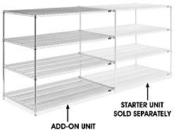 USC H-2950-54A CHROME WIRE SHELVING ADD-ON UNIT - 60 X 