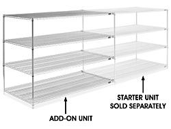 USC H-2951-54A CHROME WIRE SHELVING ADD-ON UNIT - 72 X 