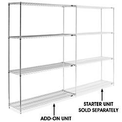 USC H-2942-86A CHROME WIRE SHELVING ADD-ON UNIT - 60 X 