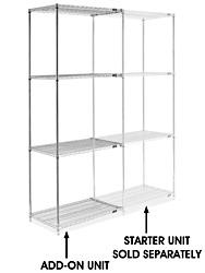 USC H-2945-96A CHROME WIRE SHELVING ADD-ON UNIT - 36 X 
