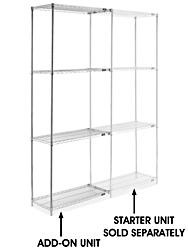 USC H-2940-96A CHROME WIRE SHELVING ADD-ON UNIT - 36 X 
