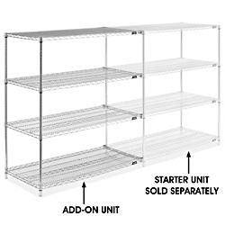 USC H-2946-54A CHROME WIRE SHELVING ADD-ON UNIT - 48 X 